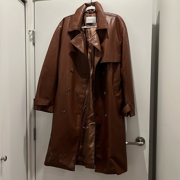 Babaton Jackets & Blazers - Babaton Vegan Leather Jacket - Tabloid Trench